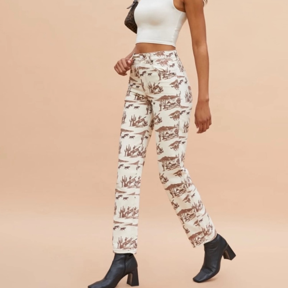 Reformation Cowboy Printed Jeans 24 Petite
